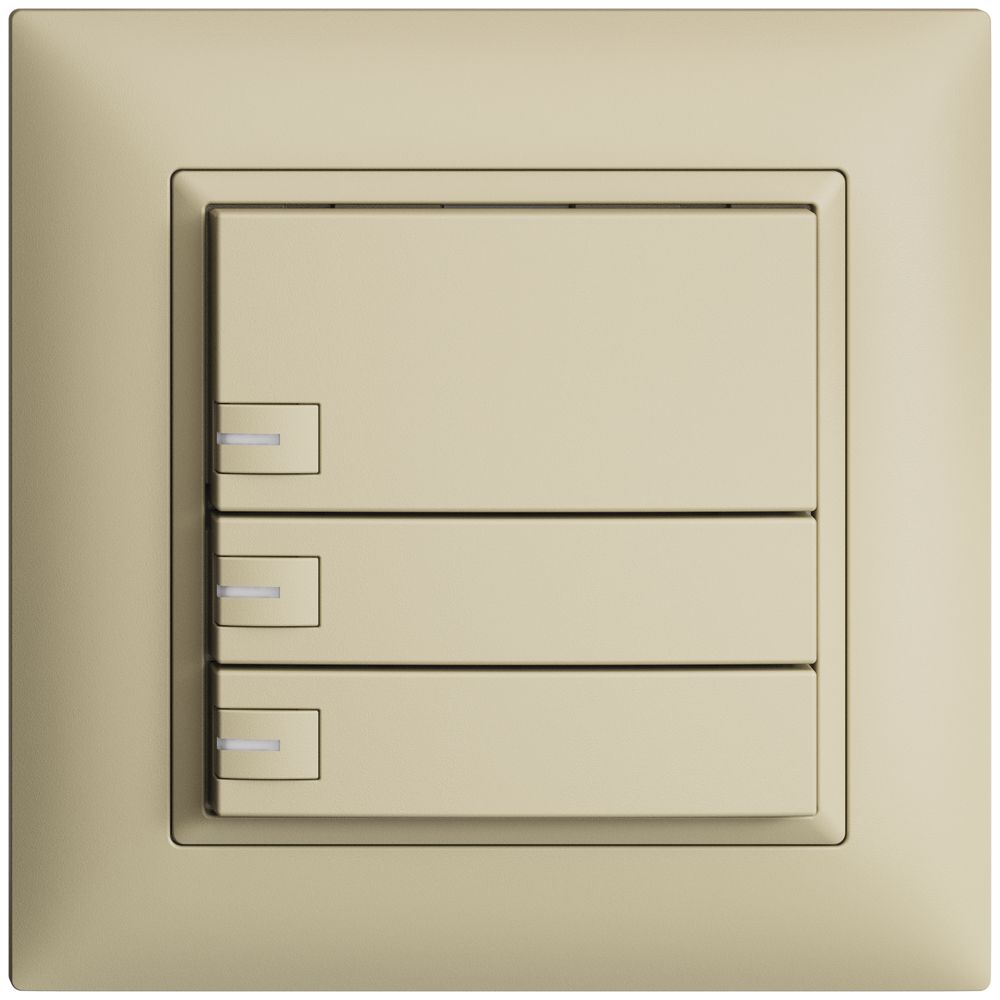Poussoir ENC KNX 3× EDIZIOdue vanille RGB avec LED