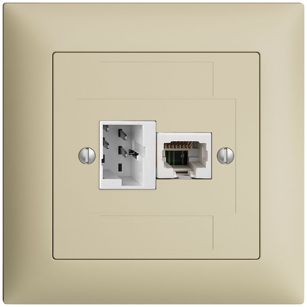 UP-Anschlussdose 1×TT,1×RJ45/u 4P EDIZIOdue vanille, ITplus ITM