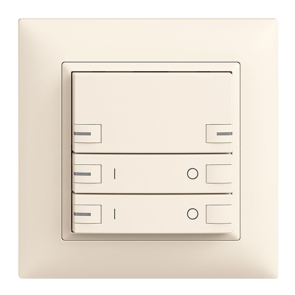 UP-Frontset EDIZIOdue zeptrionAIR ON/OFF 2K ohne Bezeichnung mit LED crema