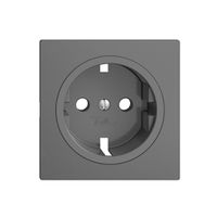 Piatta frontale EDIZIOdue F per presa SCHUKO, 60×60 mm grigio scuro
