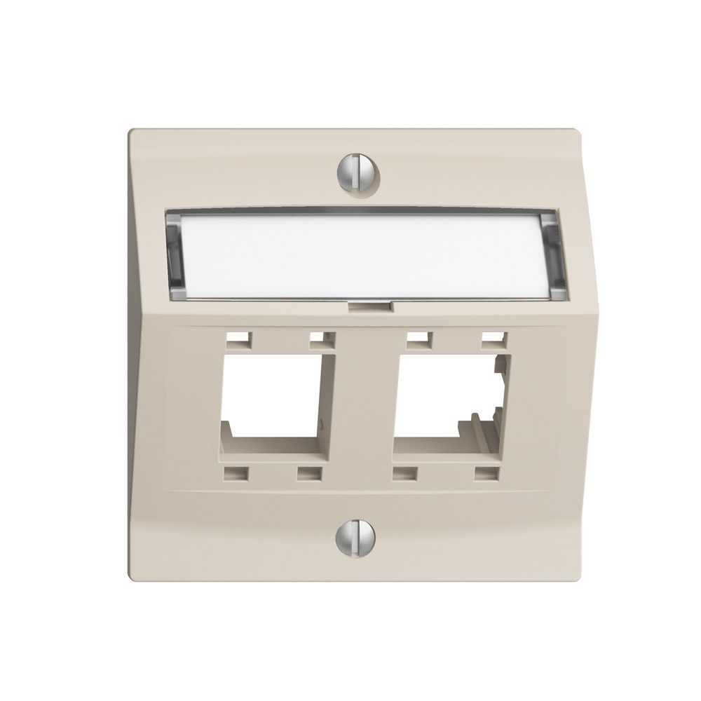 Kit de montage EDIZIOdue, avec capot de sortie oblique, pour 2×RJ45, crema