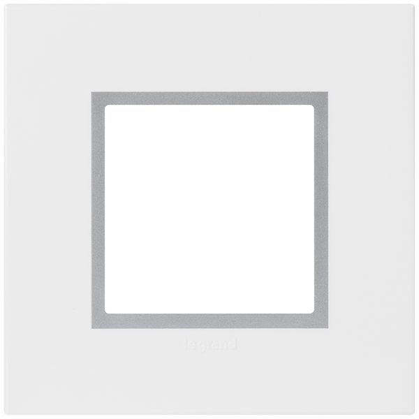 Cadre de recouvrement ATO 1×1 module blanc avec cadre décor