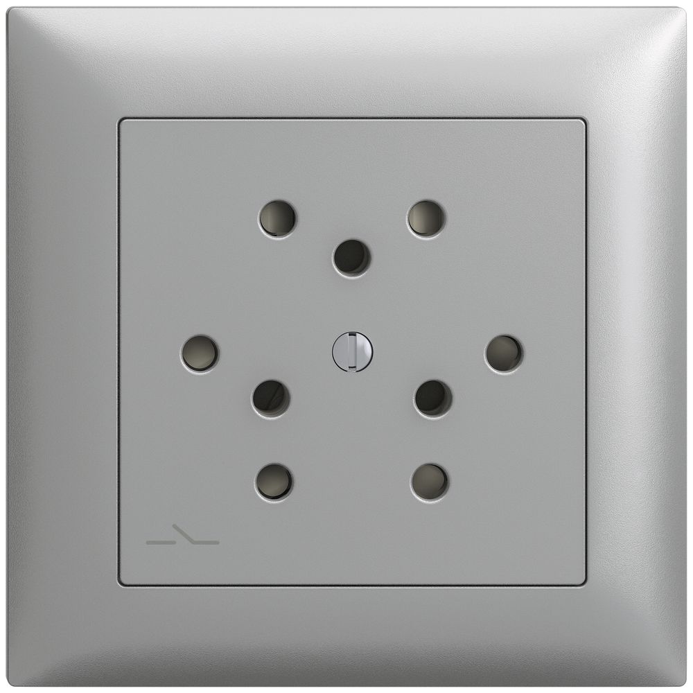 Kit frontal EDIZIOdue silver 88×88mm 3×T12/1 avec shutter