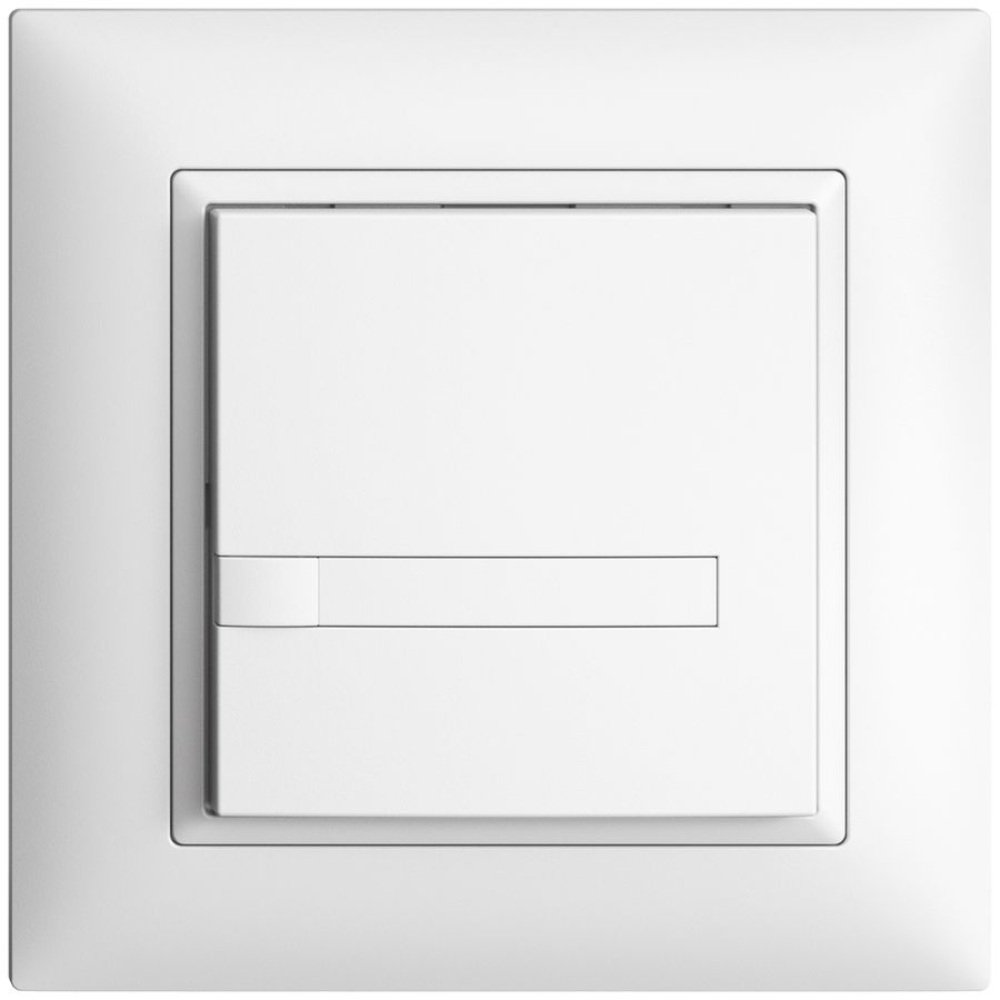Poussoir ENC KNX 1× EDIZIOdue blanc RGB sans LED avec insert papier