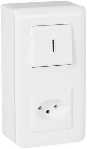 Combinazione AP ATO grd.I-I bianco AR/1L con LED+T13