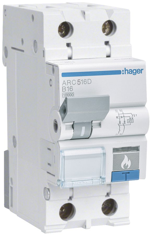 Brandschutzschalter Hager AFDD+LS-Schalter, 1P+N 10kA C6A