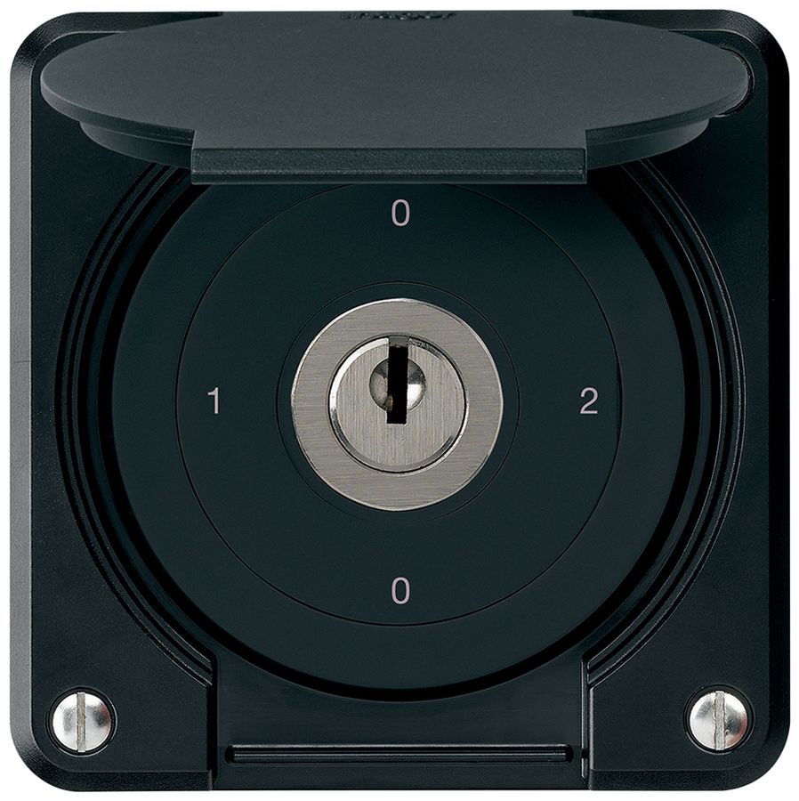 Interrupteur à clé ENC robusto IP55 avec clapet S2/1P noir pour combinaison