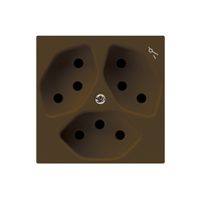 Steckdose kallysto 3×T13 braun mit Kinderschutz