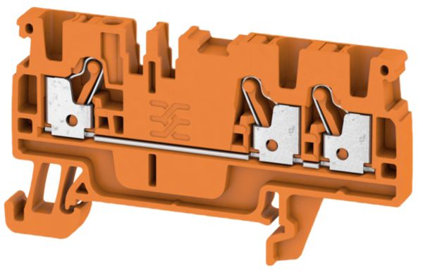 Borne de passage Weidmüller A3C PUSH IN 2.5mm² 3 connex.TS35 orange