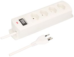 Steckdosenleiste MH 4×T13 Prime-Line Td 3×1mm² 5m weiss Schalter