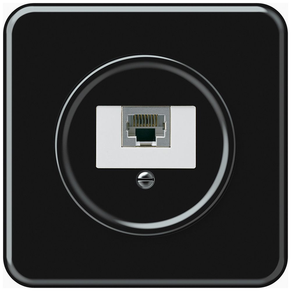 UP-Anschlussdose origin RJ45 8(4) Kat.6 gerade geschirmt 92×92mm schwarz