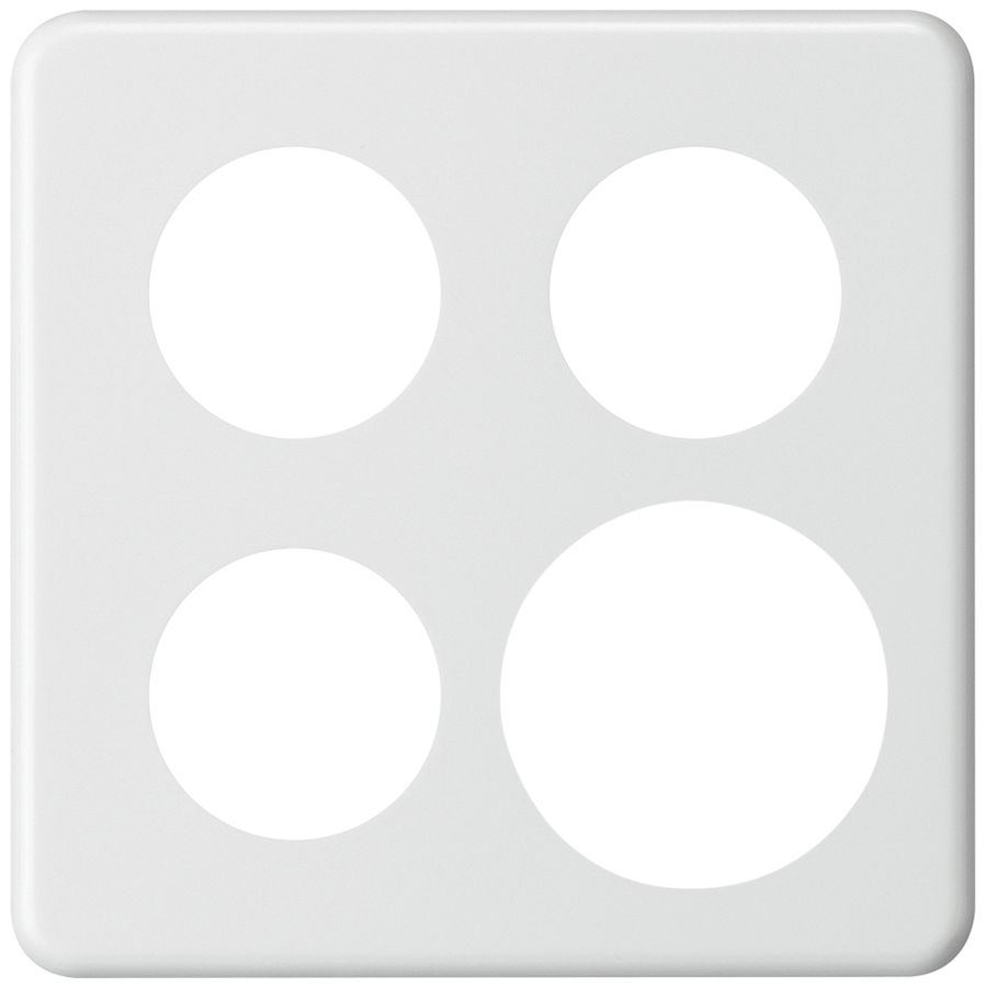 Plaque de recouvrement basico 2×2/3×Ø43+1×Ø58 blanc
