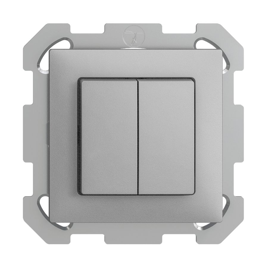 UP-Taster EDIZIOdue 2×A-R/1P silver