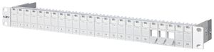 Patchpanel 19" H-LINE M, 24-Port Keystone leer geschirmt 1HE, grau