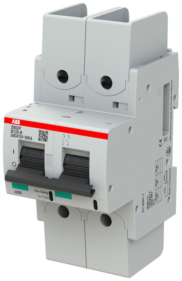 Leitungsschutzschalter ABB S802P-B125-R 2P 400V B-125A 50kA 3.5TE