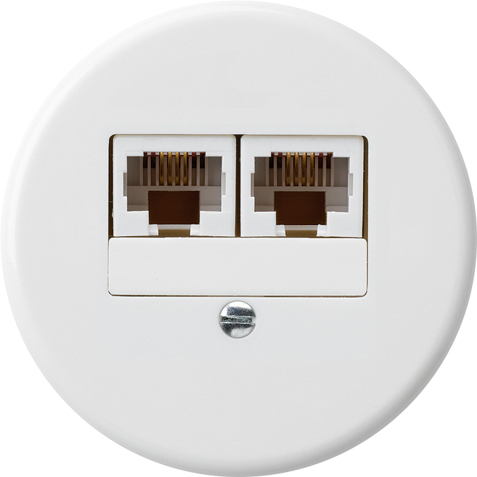 Einsatz zu UP-Dose basico 2×RJ45u getrennt weiss