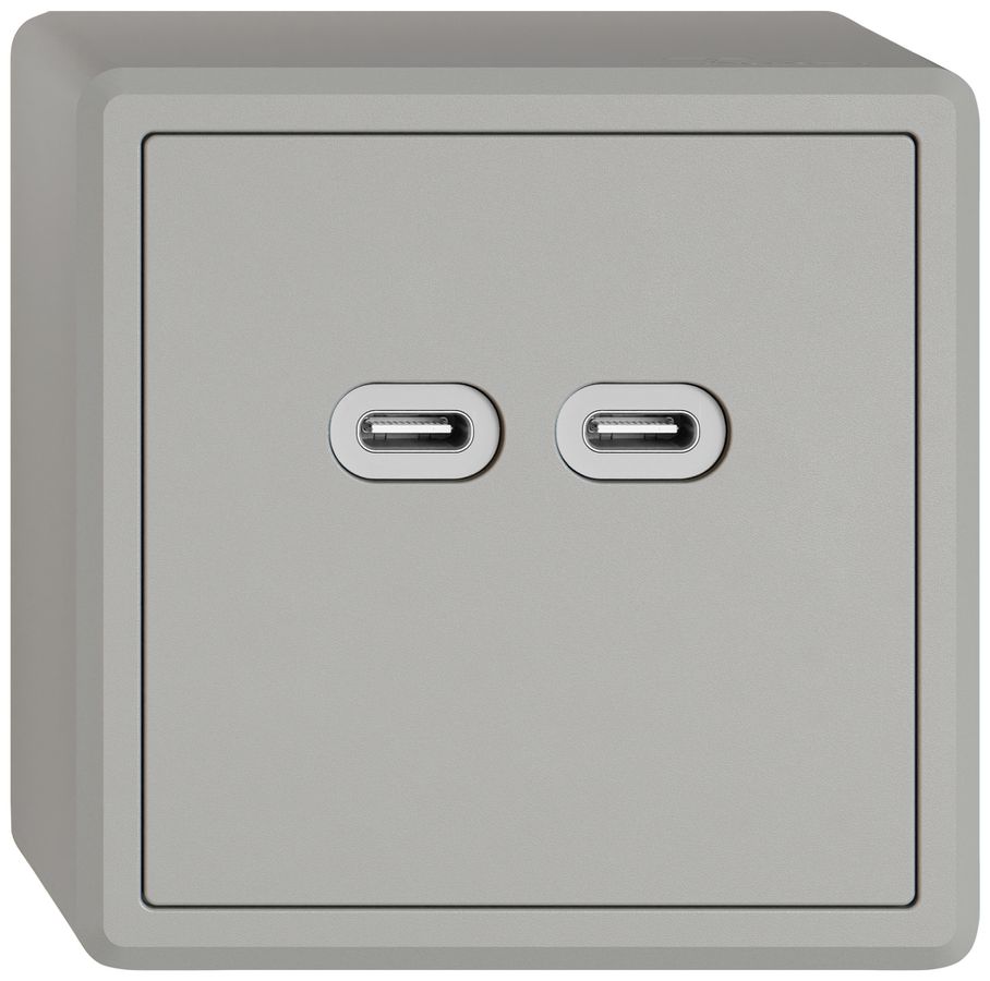 Prise de charge USB AP EDIZIO.liv SNAPFIX® 230VAC 18W 2×USB C grc