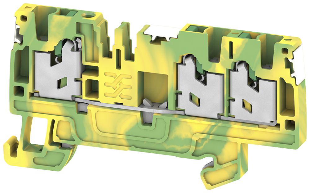 Borne de passage joignable S3C 2.5 PE DL 2.5mm² SNAP IN 3×1 DIN35 vert/jaune