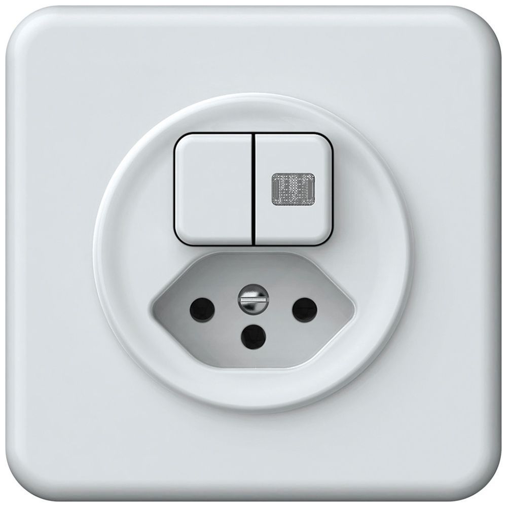 UP-Kombination origin 2×Tasten beleuchtet 2CO+T13 1P 0<1 10A 230V 92×92mm weiss