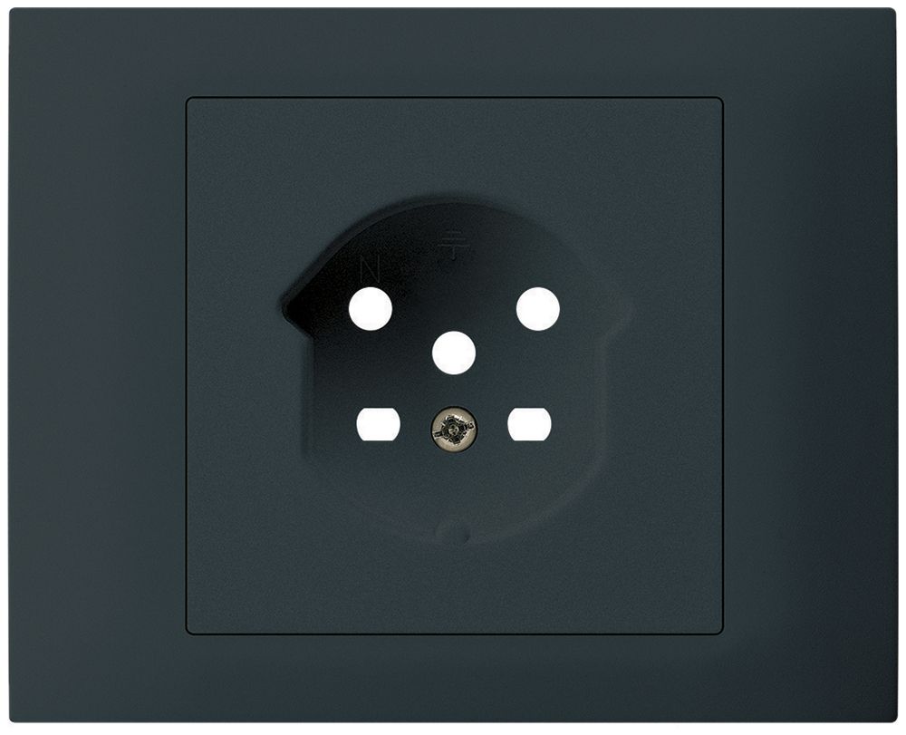 EB-Frontset kallysto f.Einbausteckdose G3 1×T15 Abdeckrahmen schraubbar schwarz