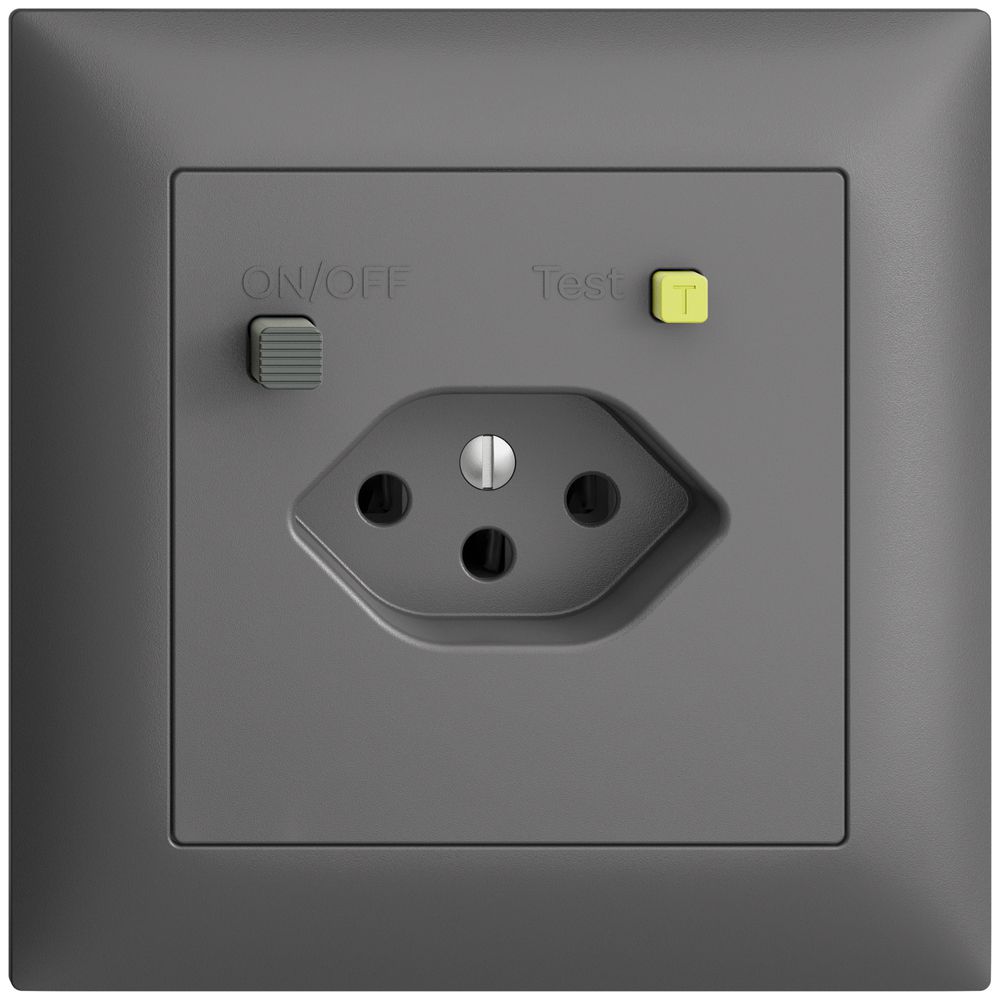 UP-Steckdose EDIZIOdue T13 FI 30mA FMI, dunkelgrau