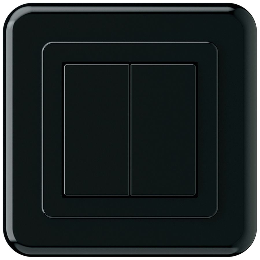 Poussoir KNX ENC Hager BA basico C double 86×86mm noir