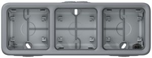 Boîtier AP PLEXO 1×3 gris