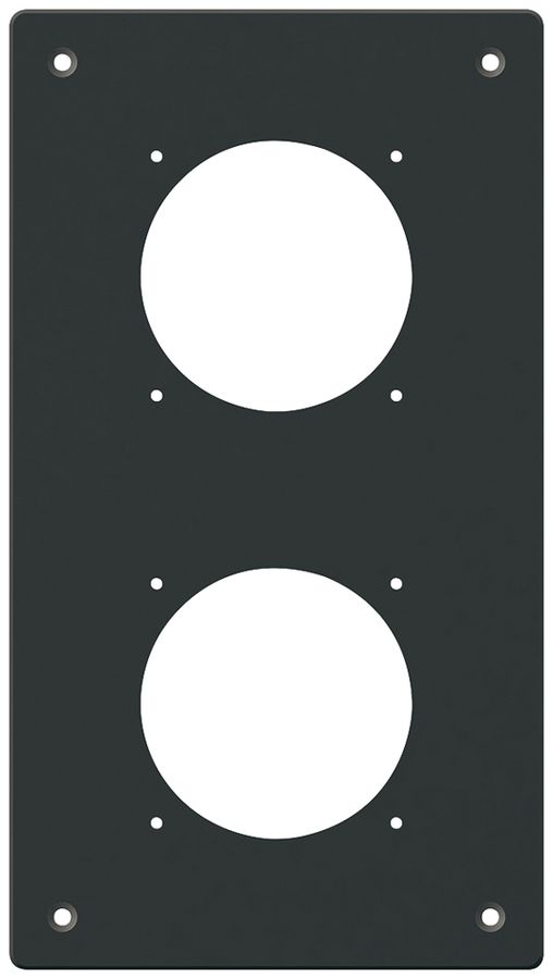Placca d.montaggio INC robusto 2×1 alluminio, nero