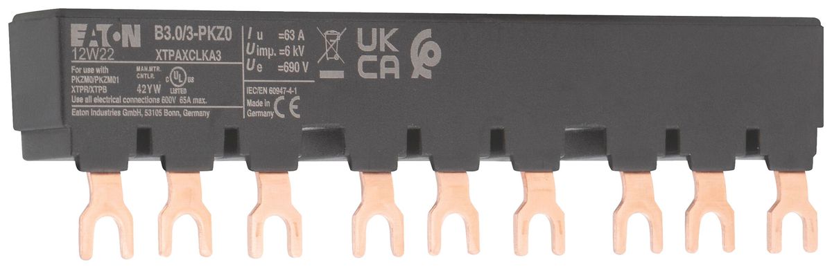 Pettine di raccordo Eaton B3.0/3-PKZ0 forca 63A 135mm nero