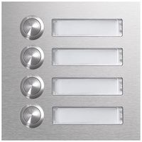 Tasterplatte Hager elcom.modesta mit LED-Namensschild, 4 Wohnungen