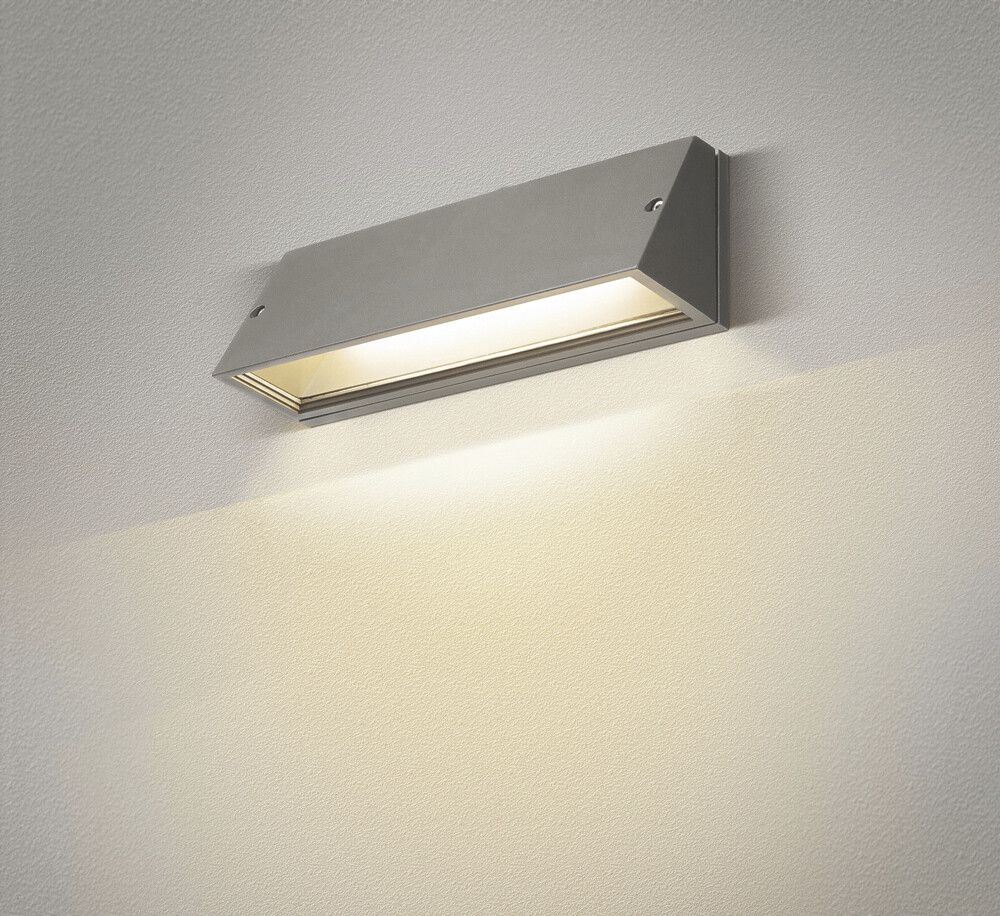 LED-Wandleuchte SLV PEMA 14W 1420lm 3000/4000K IP65 280×100×90mm grau