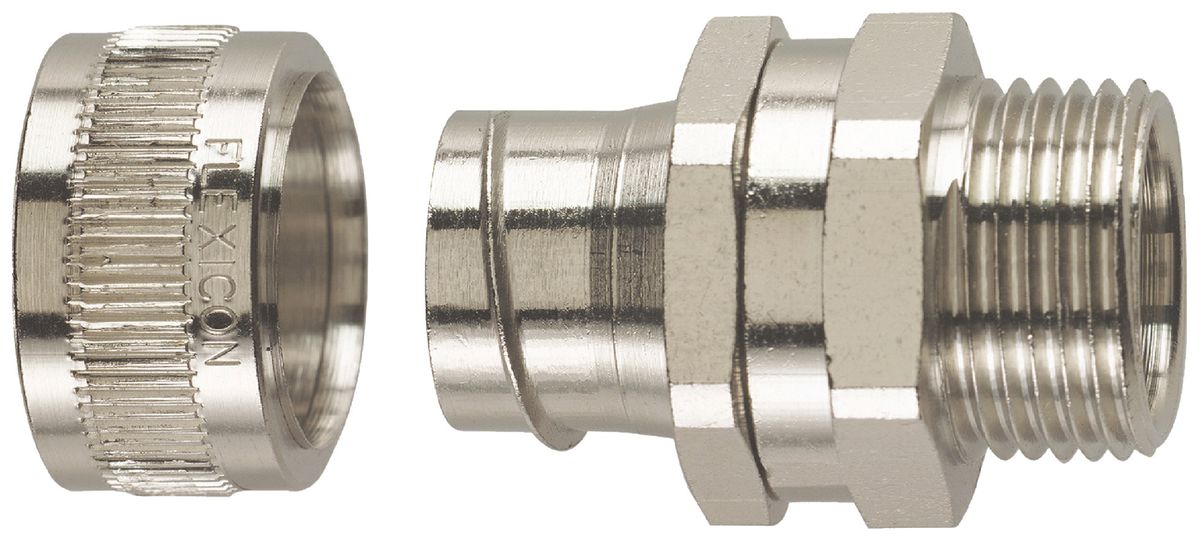 Schlauchverschraubung Plica FU10-M12-S Ø10mm/M12×1.5mm Messing vernickelt IP40