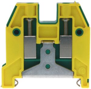 Borne de terre joignable Woertz Ex 2.5…6mm² vis 2×1 rail DIN 35mm vert/jaune