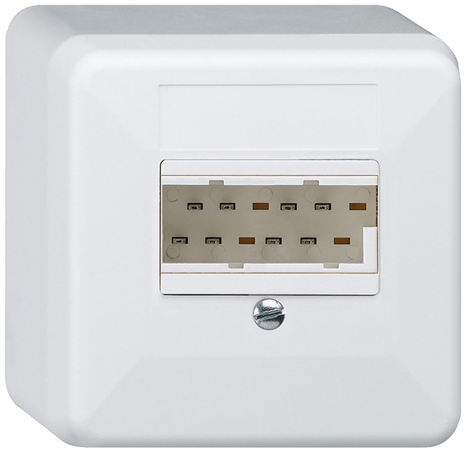 AP-Anschlussdose basico 2×TT83 weiss 62×62×36mm