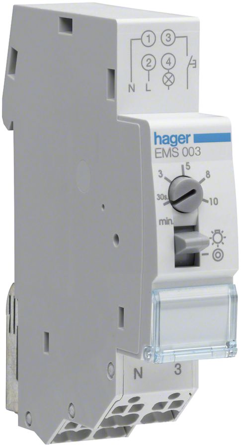 Timer per vano scala Hager elettronico 1 chiusura 16A