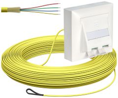 Boîte de déroulement de câble FTTH kit AP, 2×LC-DX, 2.3mm, 60m, jaune, dca