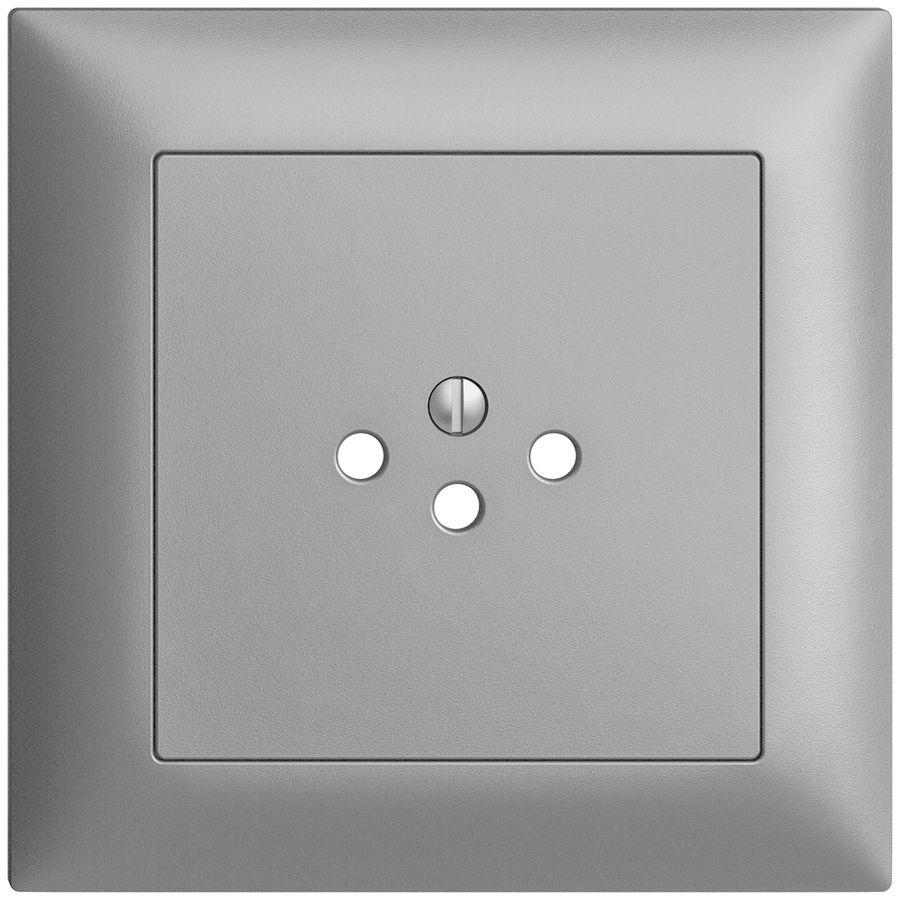 UP-Frontset EDIZIOdue silver 88×88mm 1×T12 mit Shutter