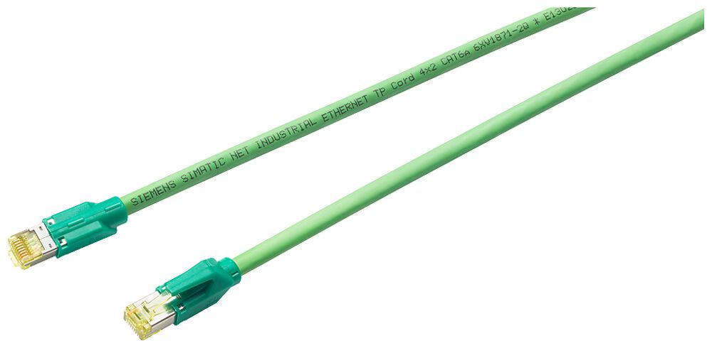 Câble patch Siemens 6XV1 cat.6A IE TP RJ45/RJ45 4×2×0.15mm PIMF FRNC vert 2m