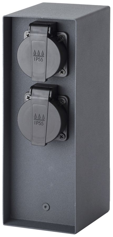 Anschlusssäule M. Schönenberger rechteckig 85×120×230mm mit 4×Typ 13 schwarz