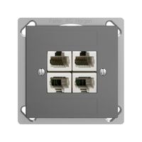 EB-Dose 4×RJ45/u 4P getr. EDIZIOdue dunkelgrau, ITplus