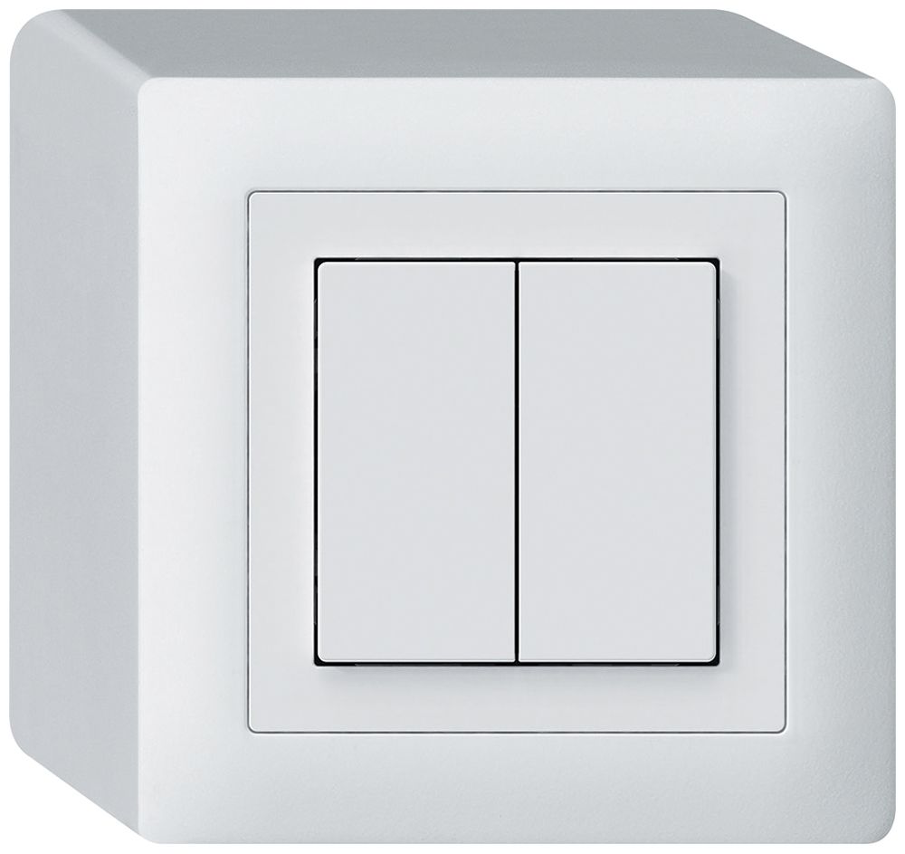 Poussoir KNX AP Hager BA kallysto Q double 88×88mm blanc