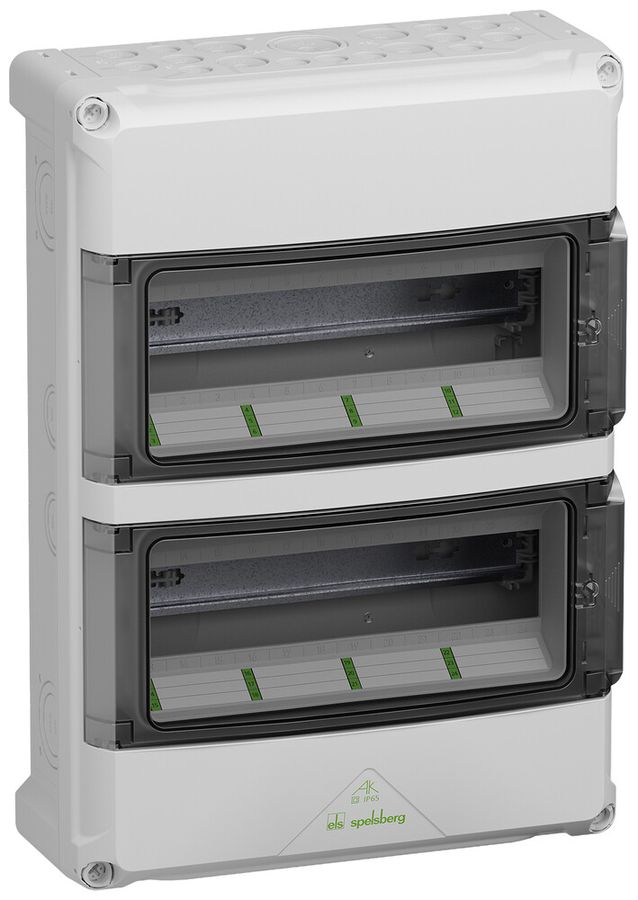 Coffret de distribution AP Spelsberg AK 24 2-rang 24UM porte IP65 290×407×124mm