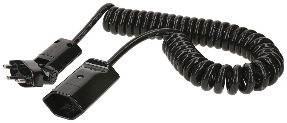 Prolunga MH, T12 Clip-Clap/T13, Td 3×1mm² 2.5m spiralizzato, nero