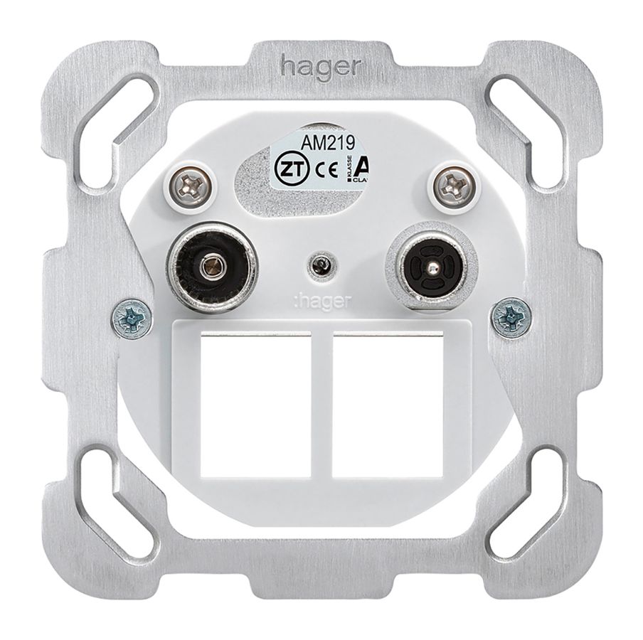 Intérieur pour prise multimédia Hager R/TV montage F 19dB 2GHz