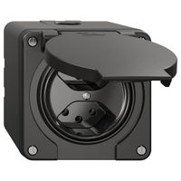 NAP-Steckdose NEVO, 2×T13, IP21, schwarz