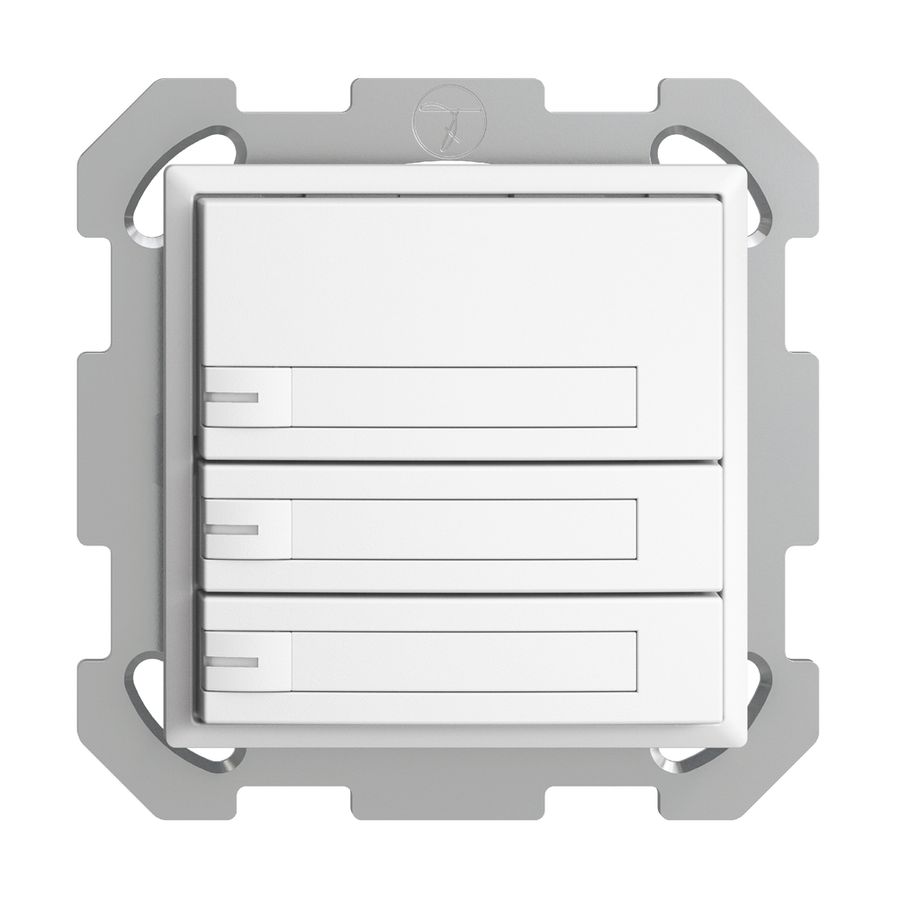 UP-KNX-Taster RGB EDUE, 250mW, m.RGB-LED, m.Papier., 3×Taste, 1×Tastenb., ws