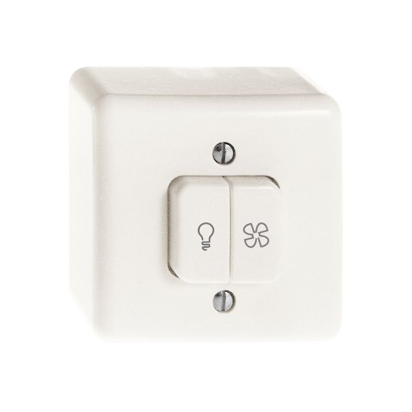 Interruttore AP per luce e ventilazione FH 3/3/1L bianco