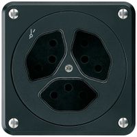 Presa INC robusto 3×tipo 13/1 nero senza copercchio per combinazione