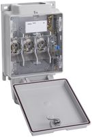 Hausanschlusskasten weber.hse60 63A ein 2×/ab Briden mit Erdanschluss A1 Cu/Al