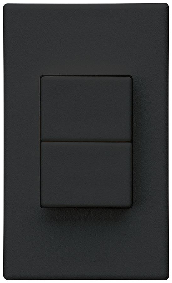 Interruttore a pulsante 2× AMD Hager FLF 10A/250V 3/1L nero